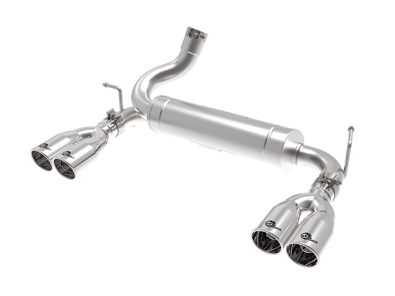 aFe Rebel Series 2.5 In. Exhaust Kit Polish Tips 07-18 Wrangler - Click Image to Close